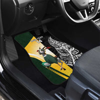 New Zealand and South Africa Rugby Custom Car Mats Maori Silver Fern Springbok Together - Polynesian Pride