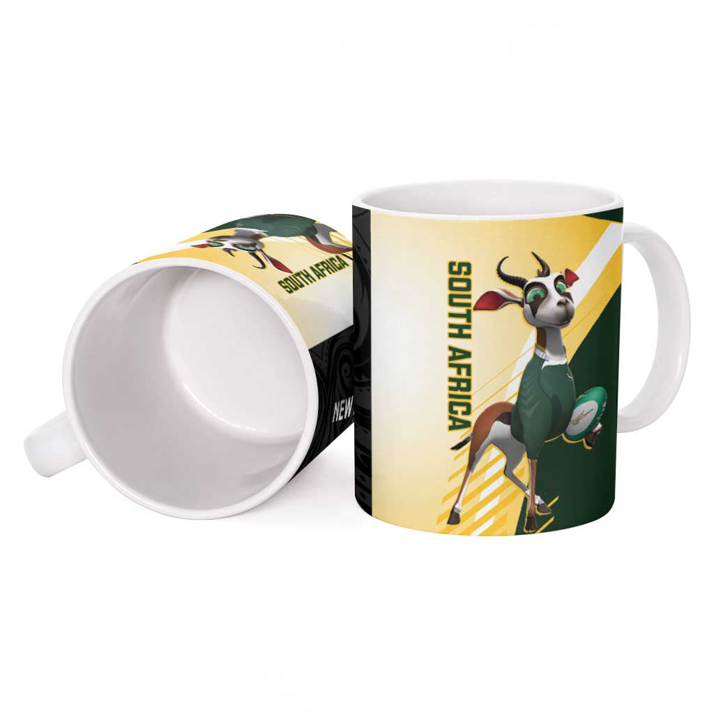 New Zealand and South Africa Rugby Ceramic Mug Maori Silver Fern Springbok Together - Polynesian Pride
