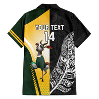 New Zealand and South Africa Rugby Custom Family Matching Off The Shoulder Long Sleeve Dress and Hawaiian Shirt Maori Silver Fern Springbok Together - Polynesian Pride