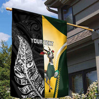 New Zealand and South Africa Rugby Custom Garden Flag Maori Silver Fern Springbok Together - Polynesian Pride