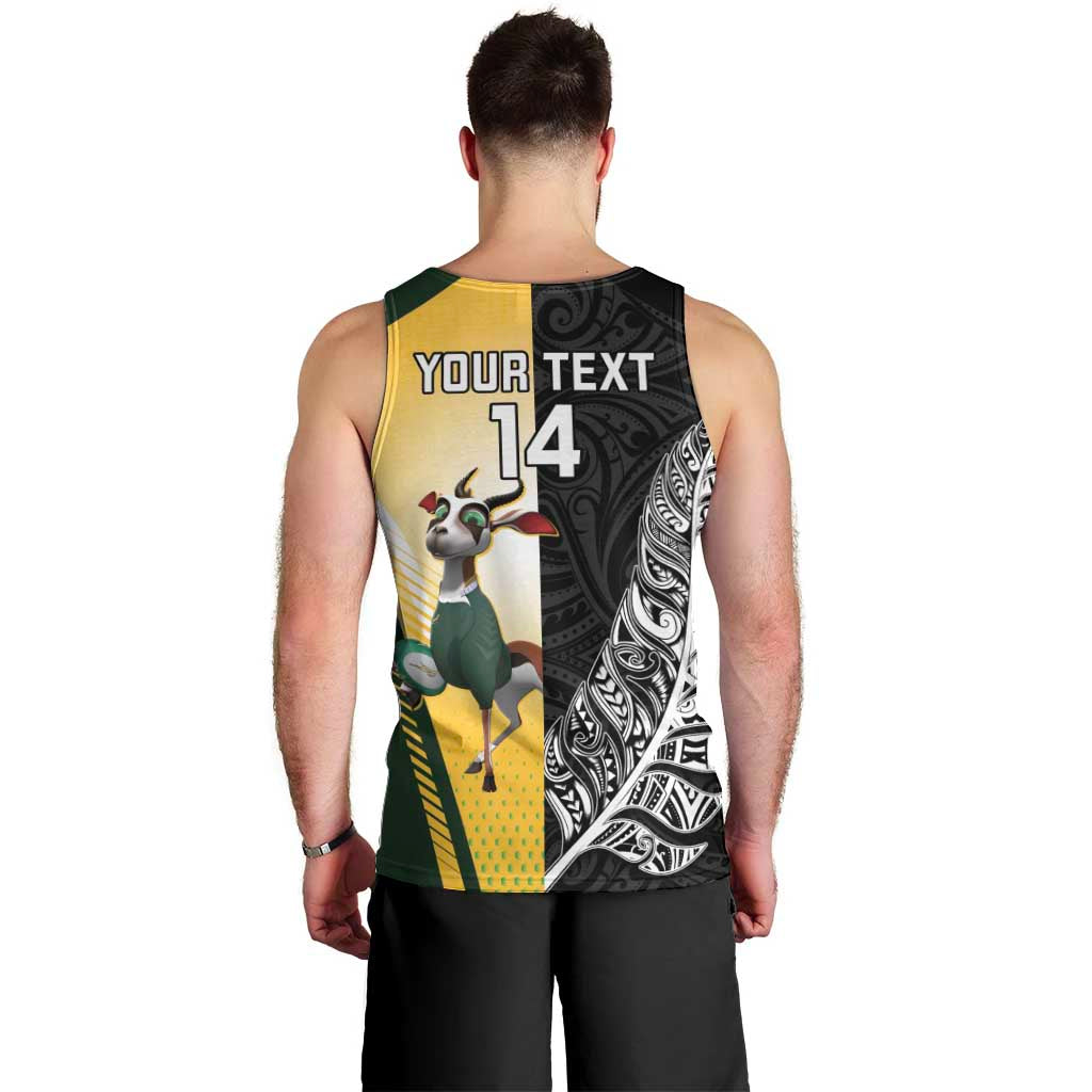 New Zealand and South Africa Rugby Custom Men Tank Top Maori Silver Fern Springbok Together - Polynesian Pride