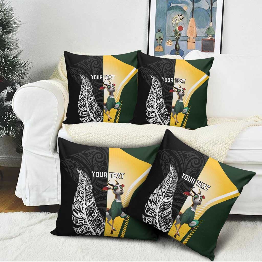 New Zealand and South Africa Rugby Custom Pillow Cover Maori Silver Fern Springbok Together - Polynesian Pride