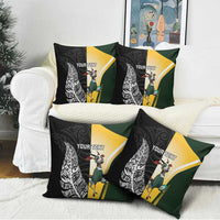 New Zealand and South Africa Rugby Custom Pillow Cover Maori Silver Fern Springbok Together - Polynesian Pride