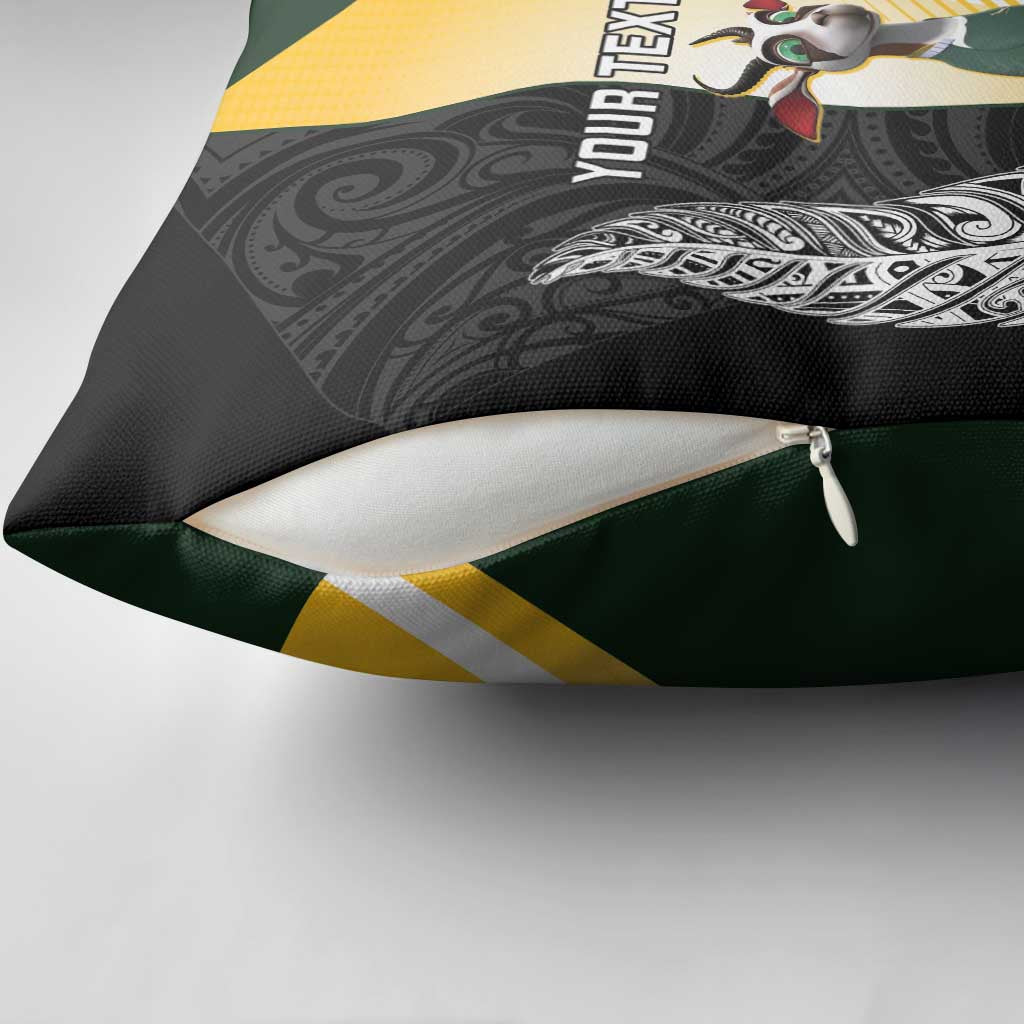 New Zealand and South Africa Rugby Custom Pillow Cover Maori Silver Fern Springbok Together - Polynesian Pride