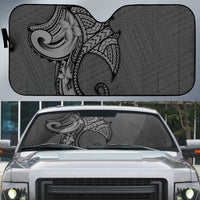 Polynesia Manta Ray Tattoo Auto Sun Shade Tropical Plumeria Gray Polynesian Pattern LT14 Gray - Polynesian Pride