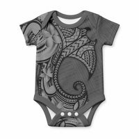 Polynesia Manta Ray Tattoo Baby Onesie Tropical Plumeria Gray Polynesian Pattern LT14 Gray - Polynesian Pride