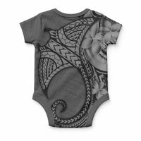 Polynesia Manta Ray Tattoo Baby Onesie Tropical Plumeria Gray Polynesian Pattern LT14 - Polynesian Pride