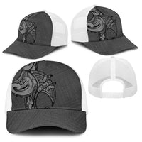Polynesia Manta Ray Tattoo Baseball Net Cap Tropical Plumeria Gray Polynesian Pattern LT14 - Polynesian Pride