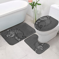 Polynesia Manta Ray Tattoo Bathroom Set Tropical Plumeria Gray Polynesian Pattern LT14 - Polynesian Pride