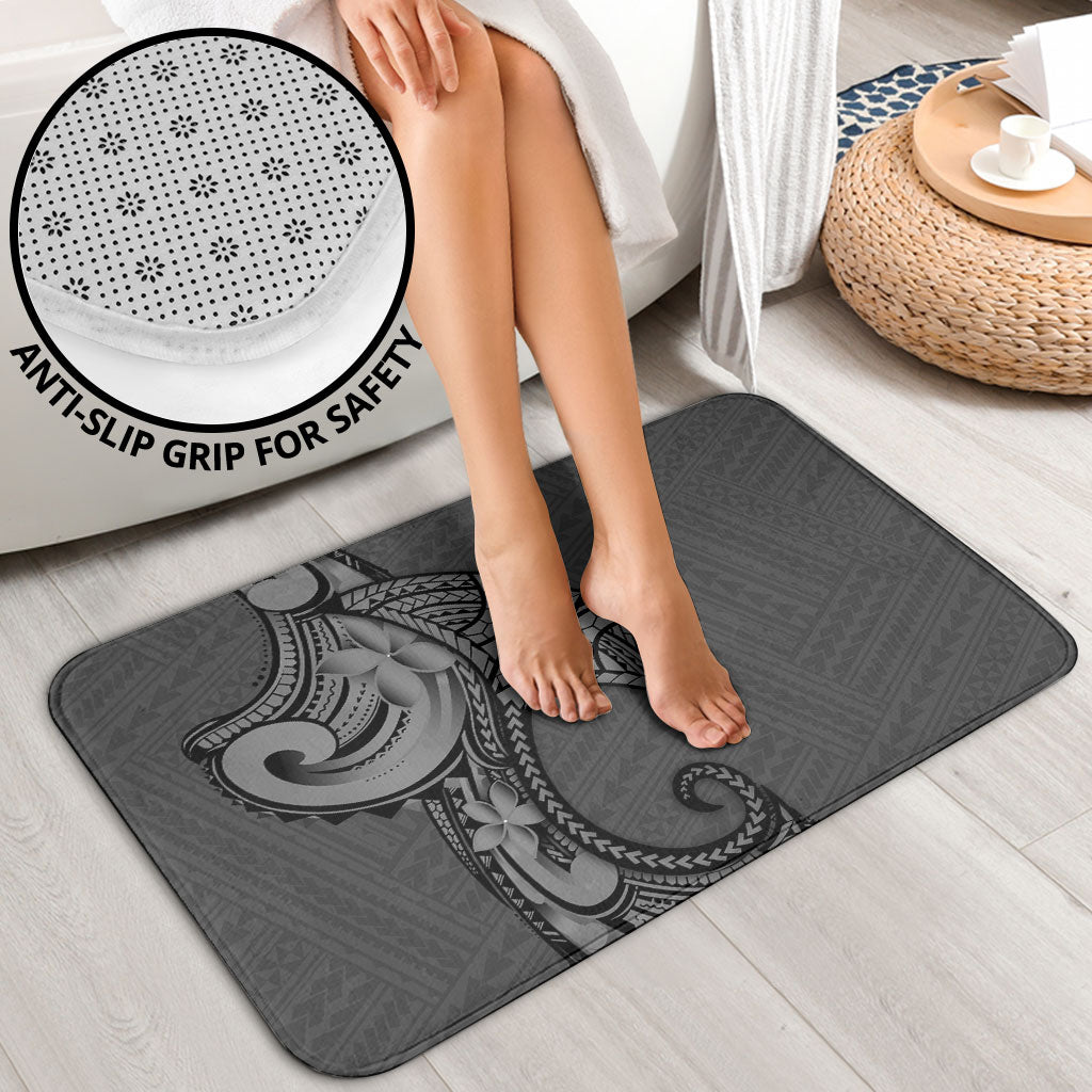 Polynesia Manta Ray Tattoo Bathroom Set Tropical Plumeria Gray Polynesian Pattern LT14 - Polynesian Pride