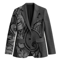 Polynesia Manta Ray Tattoo Blazer Tropical Plumeria Gray Polynesian Pattern LT14 Unisex Gray - Polynesian Pride