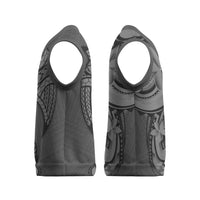 Polynesia Manta Ray Tattoo Christmas Knitted V-Neck Vest Tropical Plumeria Gray Polynesian Pattern LT14 - Polynesian Pride