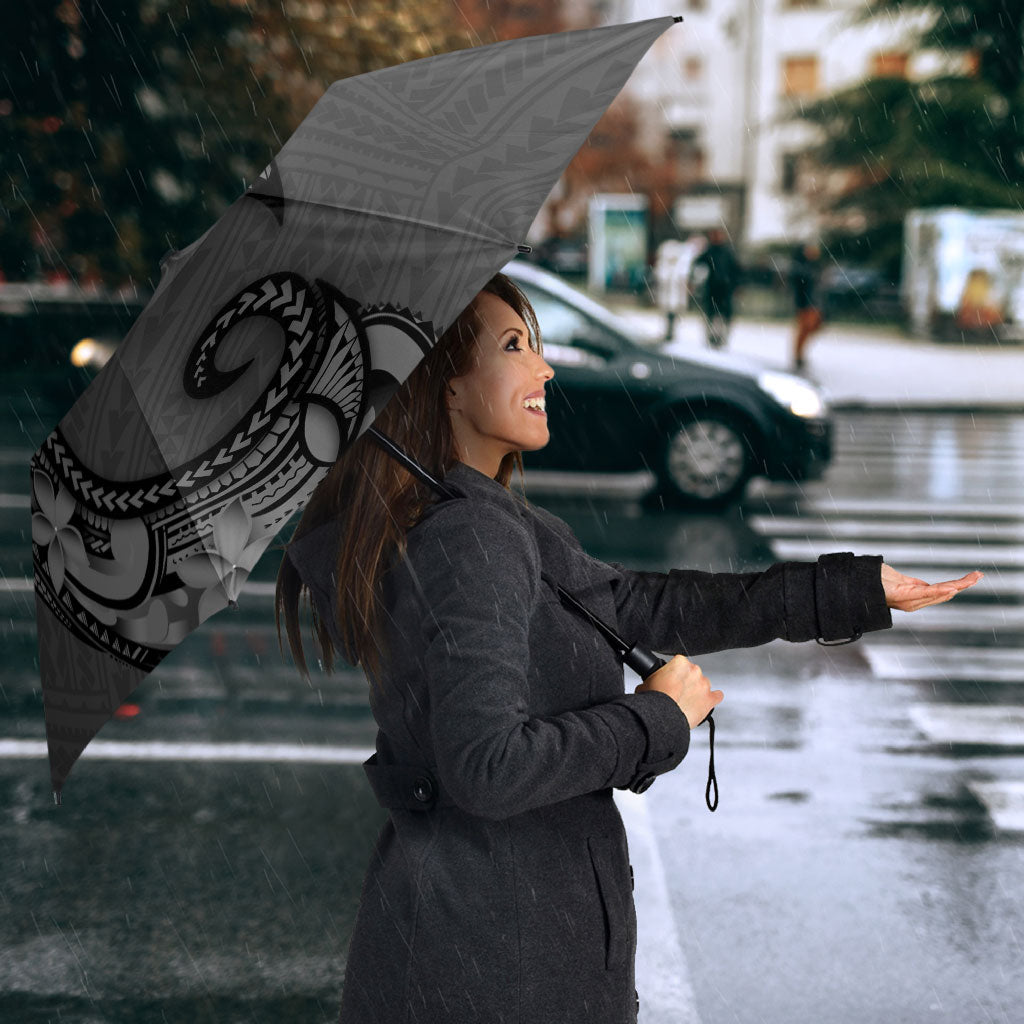 Polynesia Manta Ray Tattoo Umbrella Tropical Plumeria Gray Polynesian Pattern LT14 - Polynesian Pride
