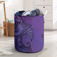 Polynesia Manta Ray Tattoo Laundry Basket Tropical Plumeria Purple Polynesian Pattern LT14 Purple - Polynesian Pride