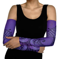 Polynesia Manta Ray Tattoo Arm Sleeves Tropical Plumeria Purple Polynesian Pattern LT14 - Polynesian Pride
