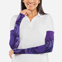 Polynesia Manta Ray Tattoo Arm Sleeves Tropical Plumeria Purple Polynesian Pattern LT14 - Polynesian Pride