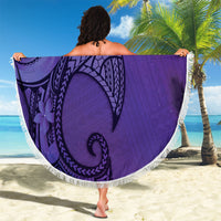 Polynesia Manta Ray Tattoo Beach Blanket Tropical Plumeria Purple Polynesian Pattern LT14 - Polynesian Pride