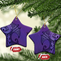 Polynesia Manta Ray Tattoo Ceramic Ornament Tropical Plumeria Purple Polynesian Pattern LT14 Star Purple - Polynesian Pride