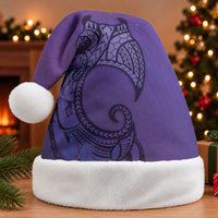 Polynesia Manta Ray Tattoo Christmas Santa Hat Tropical Plumeria Purple Polynesian Pattern LT14 Without Fur Purple - Polynesian Pride
