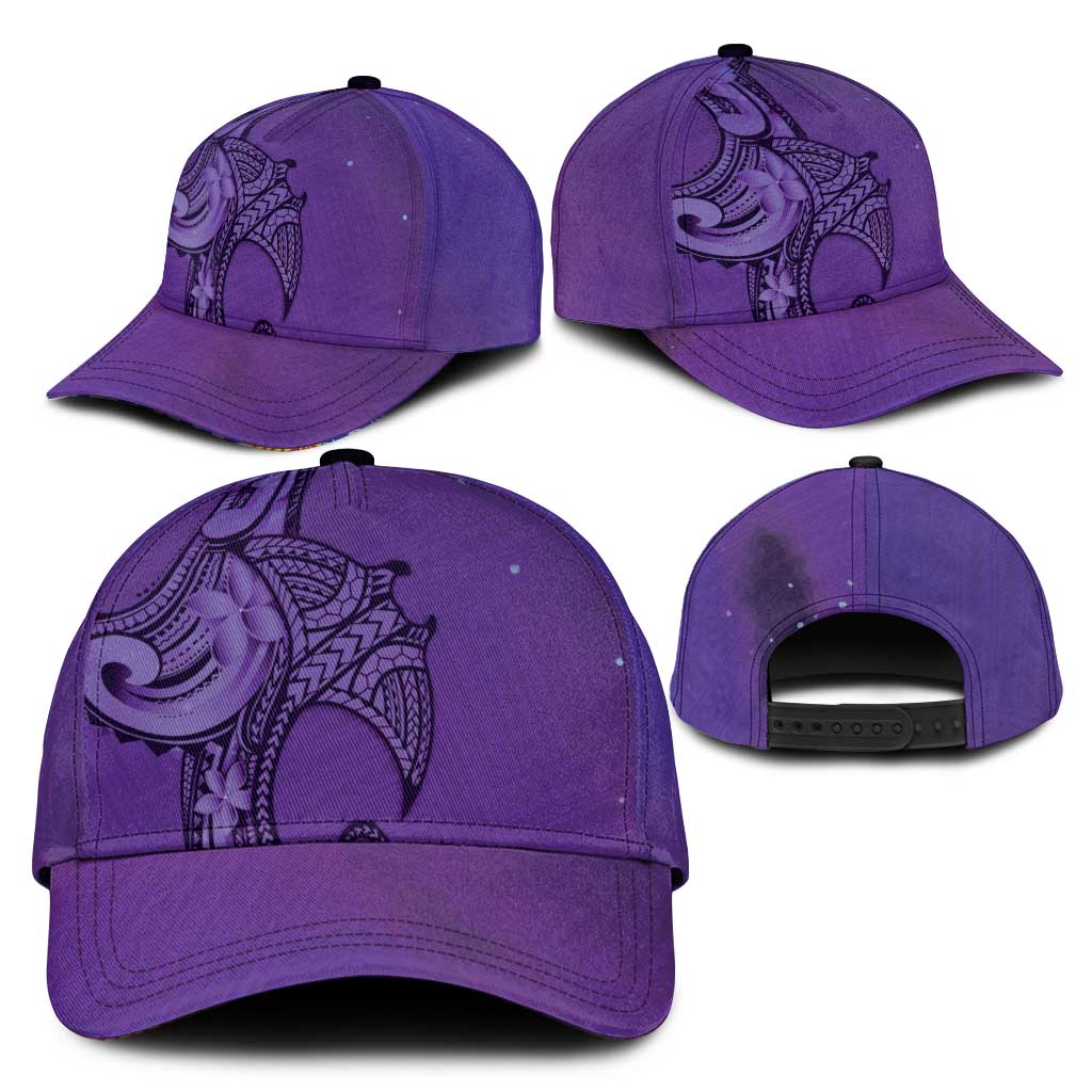Polynesia Manta Ray Tattoo Classic Cap Tropical Plumeria Purple Polynesian Pattern LT14 - Polynesian Pride