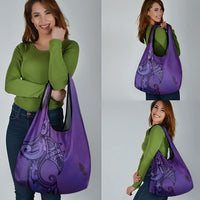 Polynesia Manta Ray Tattoo Grocery Bag Tropical Plumeria Purple Polynesian Pattern LT14 - Polynesian Pride