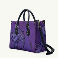 Polynesia Manta Ray Tattoo Leather Bag Tropical Plumeria Purple Polynesian Pattern LT14 Purple - Polynesian Pride