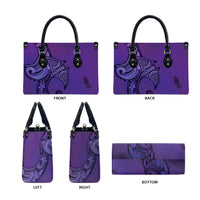 Polynesia Manta Ray Tattoo Leather Bag Tropical Plumeria Purple Polynesian Pattern LT14 - Polynesian Pride