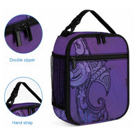Polynesia Manta Ray Tattoo Lunch Bag Tropical Plumeria Purple Polynesian Pattern LT14 - Polynesian Pride