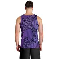 Polynesia Manta Ray Tattoo Men Tank Top Tropical Plumeria Purple Polynesian Pattern LT14 - Polynesian Pride