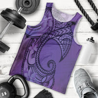 Polynesia Manta Ray Tattoo Men Tank Top Tropical Plumeria Purple Polynesian Pattern LT14 - Polynesian Pride