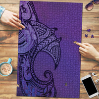Polynesia Manta Ray Tattoo Puzzle Tropical Plumeria Purple Polynesian Pattern LT14 Purple - Polynesian Pride