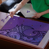 Polynesia Manta Ray Tattoo Puzzle Tropical Plumeria Purple Polynesian Pattern LT14 - Polynesian Pride