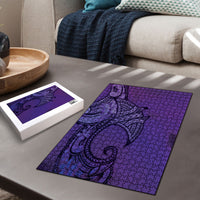 Polynesia Manta Ray Tattoo Puzzle Tropical Plumeria Purple Polynesian Pattern LT14 - Polynesian Pride