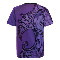 Polynesia Manta Ray Tattoo Rugby Jersey Tropical Plumeria Purple Polynesian Pattern LT14 - Polynesian Pride