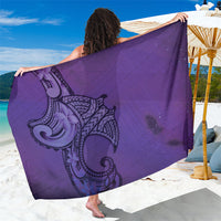 Polynesia Manta Ray Tattoo Sarong Tropical Plumeria Purple Polynesian Pattern LT14 One Size 44 x 66 inches Purple - Polynesian Pride