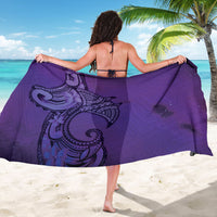 Polynesia Manta Ray Tattoo Sarong Tropical Plumeria Purple Polynesian Pattern LT14 - Polynesian Pride