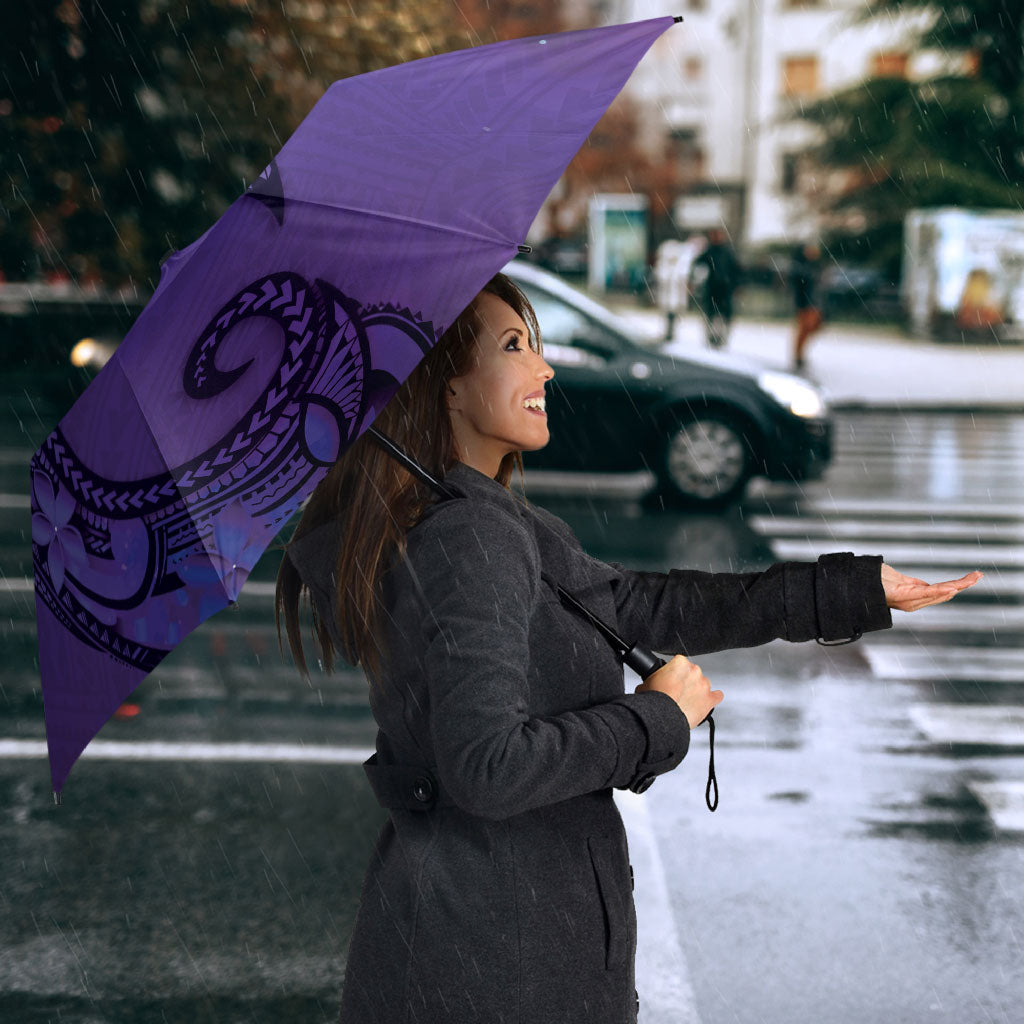 Polynesia Manta Ray Tattoo Umbrella Tropical Plumeria Purple Polynesian Pattern LT14 - Polynesian Pride