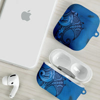 Polynesia Manta Ray Tattoo AirPods Case Tropical Plumeria Blue Polynesian Pattern LT14 - Polynesian Pride