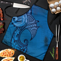 Polynesia Manta Ray Tattoo Apron Tropical Plumeria Blue Polynesian Pattern LT14 Blue - Polynesian Pride