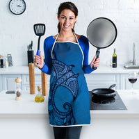 Polynesia Manta Ray Tattoo Apron Tropical Plumeria Blue Polynesian Pattern LT14 - Polynesian Pride