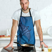 Polynesia Manta Ray Tattoo Apron Tropical Plumeria Blue Polynesian Pattern LT14 - Polynesian Pride