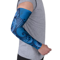 Polynesia Manta Ray Tattoo Arm Sleeves Tropical Plumeria Blue Polynesian Pattern LT14 - Polynesian Pride