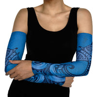 Polynesia Manta Ray Tattoo Arm Sleeves Tropical Plumeria Blue Polynesian Pattern LT14 - Polynesian Pride