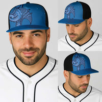 Polynesia Manta Ray Tattoo Baseball Net Cap Tropical Plumeria Blue Polynesian Pattern LT14 - Polynesian Pride