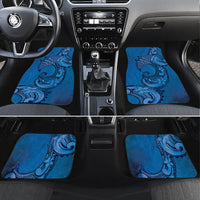 Polynesia Manta Ray Tattoo Car Mats Tropical Plumeria Blue Polynesian Pattern LT14 Set 4pcs Blue - Polynesian Pride