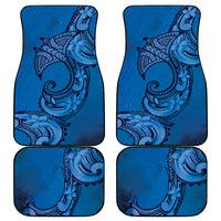 Polynesia Manta Ray Tattoo Car Mats Tropical Plumeria Blue Polynesian Pattern LT14 - Polynesian Pride