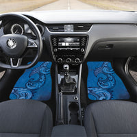 Polynesia Manta Ray Tattoo Car Mats Tropical Plumeria Blue Polynesian Pattern LT14 Set 2pcs - Front Blue - Polynesian Pride