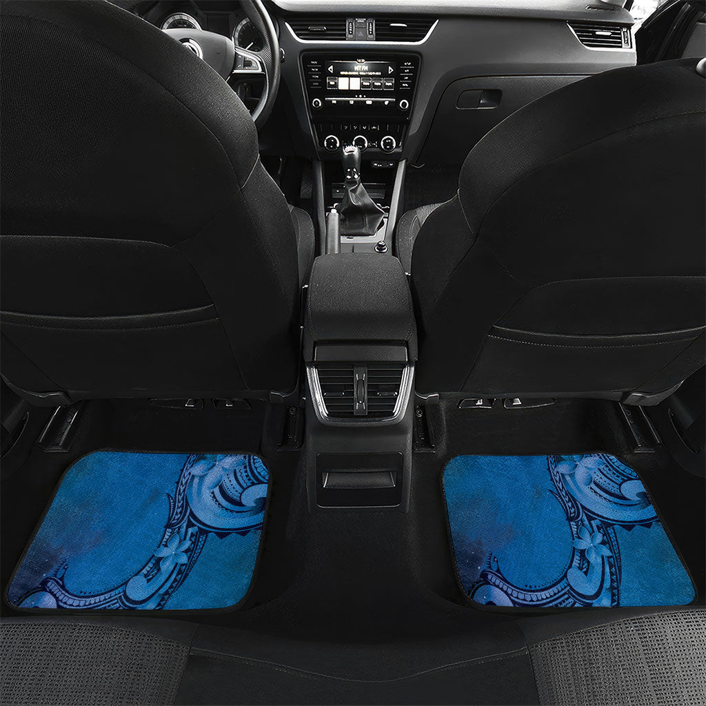 Polynesia Manta Ray Tattoo Car Mats Tropical Plumeria Blue Polynesian Pattern LT14 Set 2pcs - Back Blue - Polynesian Pride