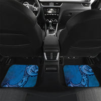 Polynesia Manta Ray Tattoo Car Mats Tropical Plumeria Blue Polynesian Pattern LT14 Set 2pcs - Back Blue - Polynesian Pride