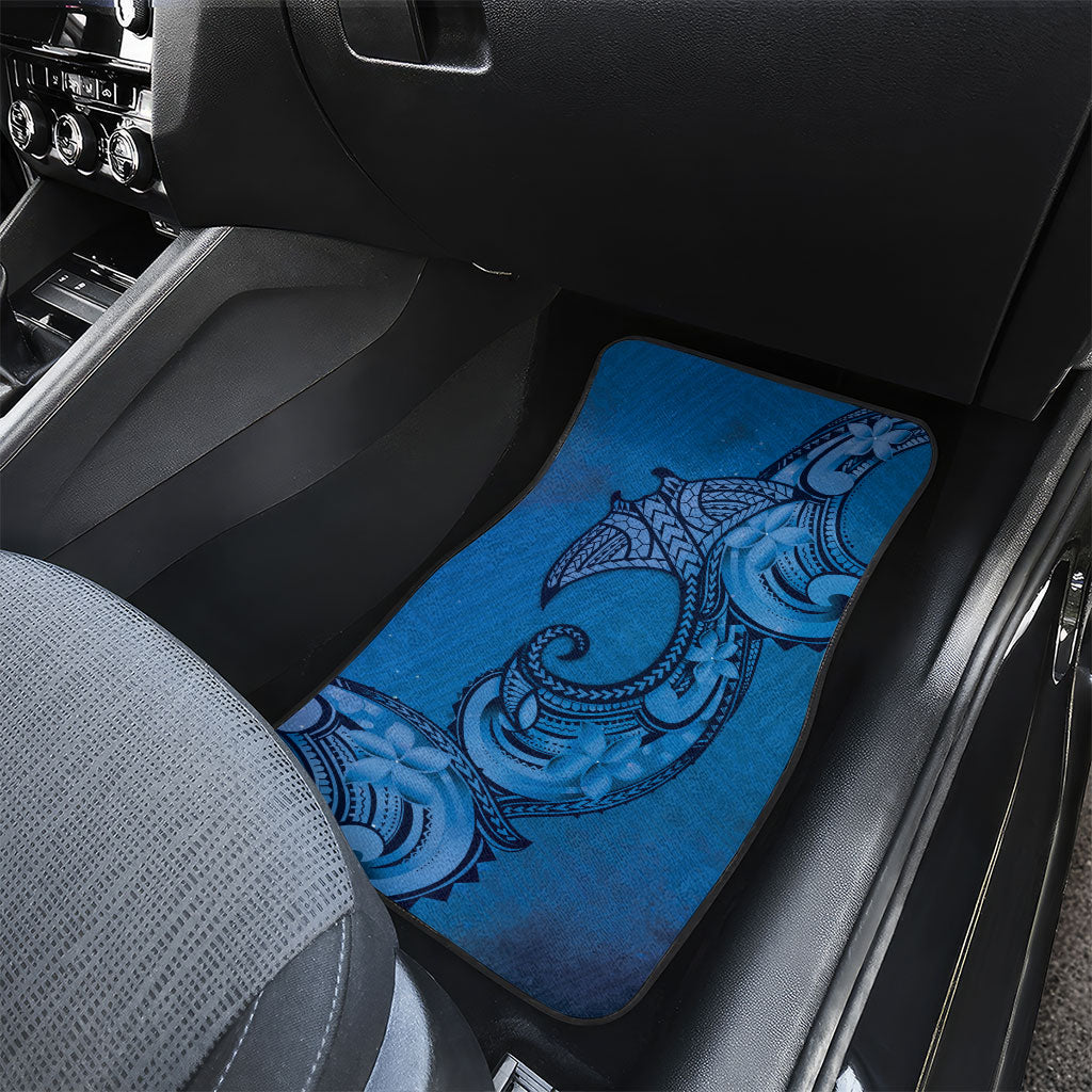 Polynesia Manta Ray Tattoo Car Mats Tropical Plumeria Blue Polynesian Pattern LT14 - Polynesian Pride